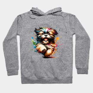 Shih Tzu Dog watercolor splash Hoodie